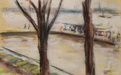 Landing-stage at the Uhlenhorster Fahrhaus in Autumn, 1909 by Max Liebermann